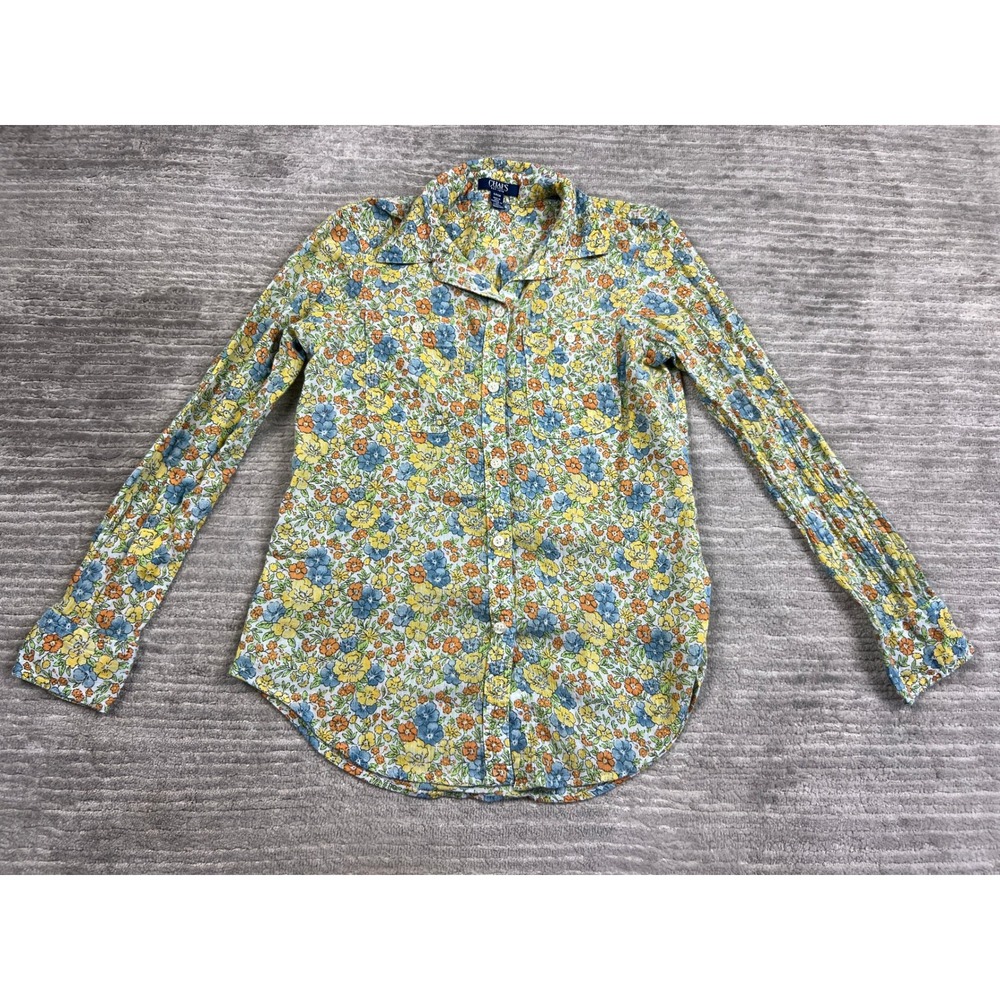 Chaps Button Down Shirt Womens Small Multi Color Floral Print Long Sleeve Top